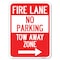 Signmission Fire Lane Tow-Away Zone W/ Right Arrow Heavy-Gauge Alum Rust Proof Parking, 18" x 24", A-1824-23977 A-1824-23977 - alternate 1